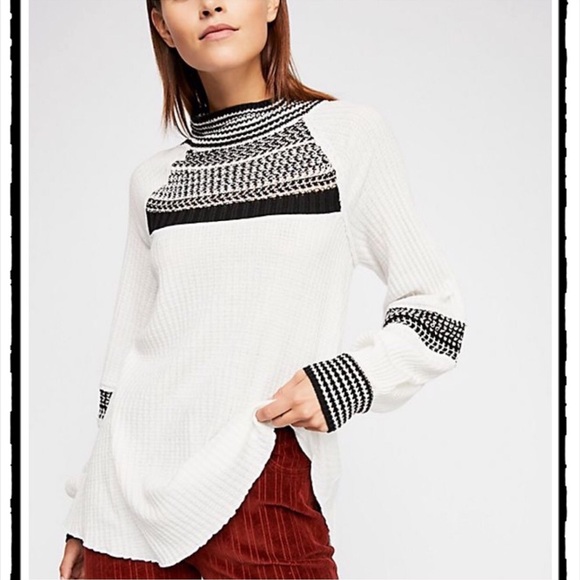 Free People Tops - FREE PEOPLE SNOW DAY WHITE THERMAL TOP NWT